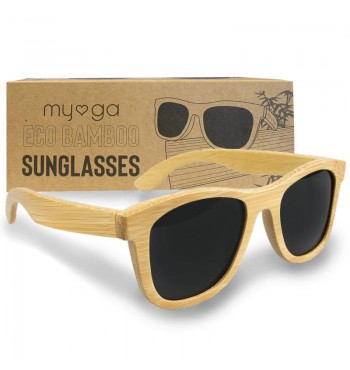 boite Lunettes soleil UV400 bambou étui protection yeux noir homme femme