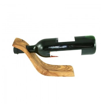Présentoir à bouteille de vin en bois d'olivier massif porte bouchon millésime