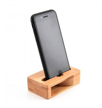 Amplificateur rectangle  son repose support de smartphone bois bambou musique