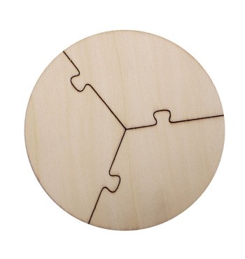 Puzzles ronds à personnaliser 3 pcs en bois vierge loisirs créatifs sodertex