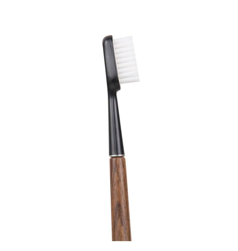 Brosse à dents rechargeable en bois de noyer massif poils Medium caliquo
