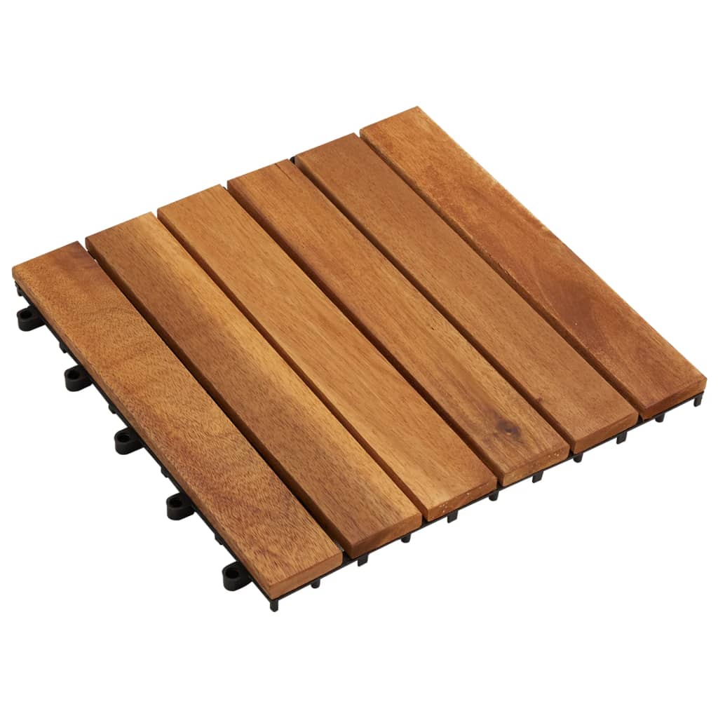 carreaux de terrasse caillebotis 30x30 cm bois acacia plastique assemblage
