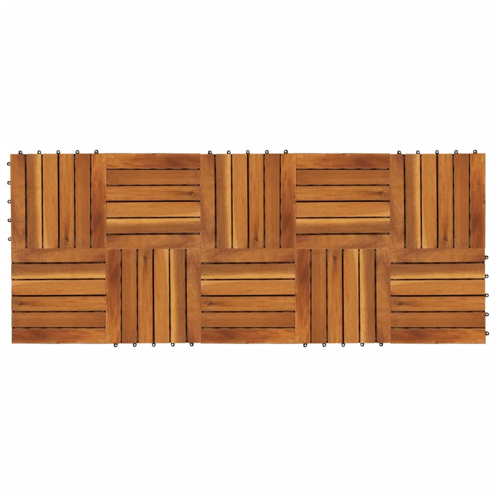 carreaux de terrasse caillebotis 30x30 cm bois acacia plastique assemblage
