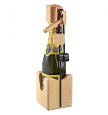 Casse-tête protège-bouteille en bois de hêtre massif philos champagne