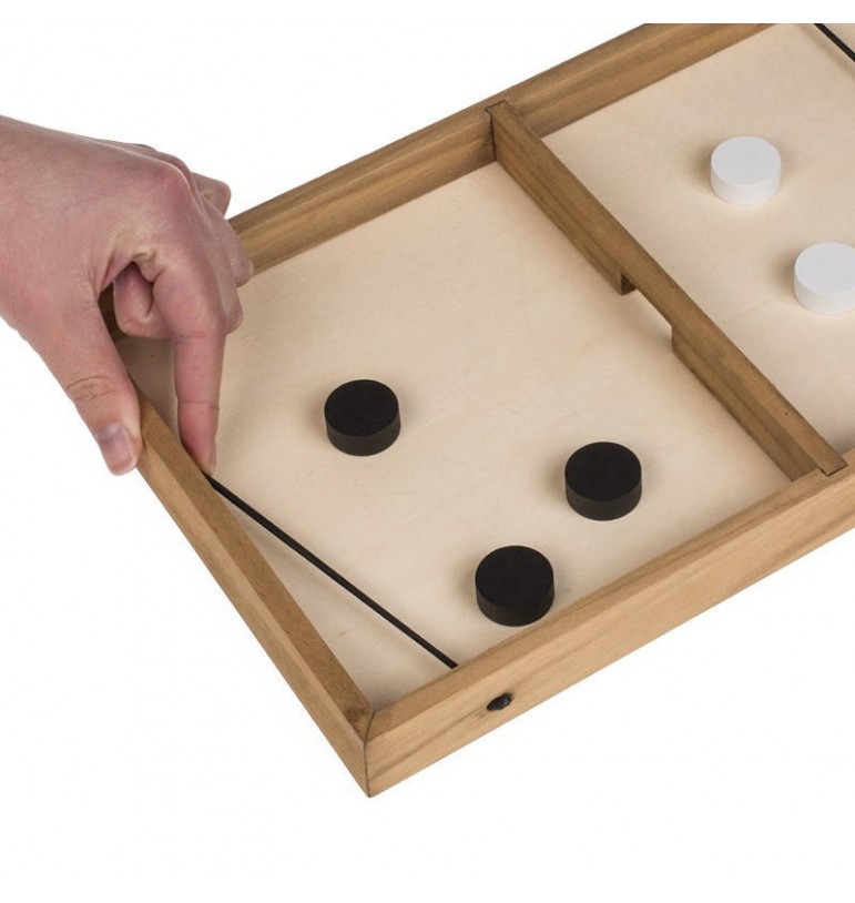 Passe Trappe mini Puck wooden shuffleboard game