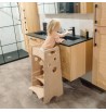Tour d'apprentissage chaise échelle tout âge pédagogie Montessori évolutive bois placage okoumé hauteur