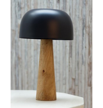 Déclassé : Lampe Champignon en bois de manguier et métal