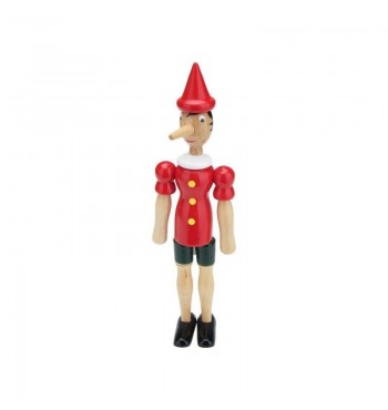Pantin articulé Pinocchio 31cm en bois massif figurine geppeto long nez menteur marionnette