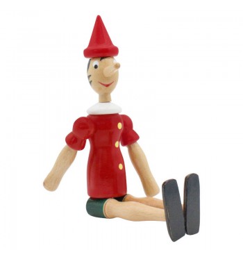 Pantin articulé Pinocchio 31cm en bois massif figurine geppeto long nez menteur marionnette