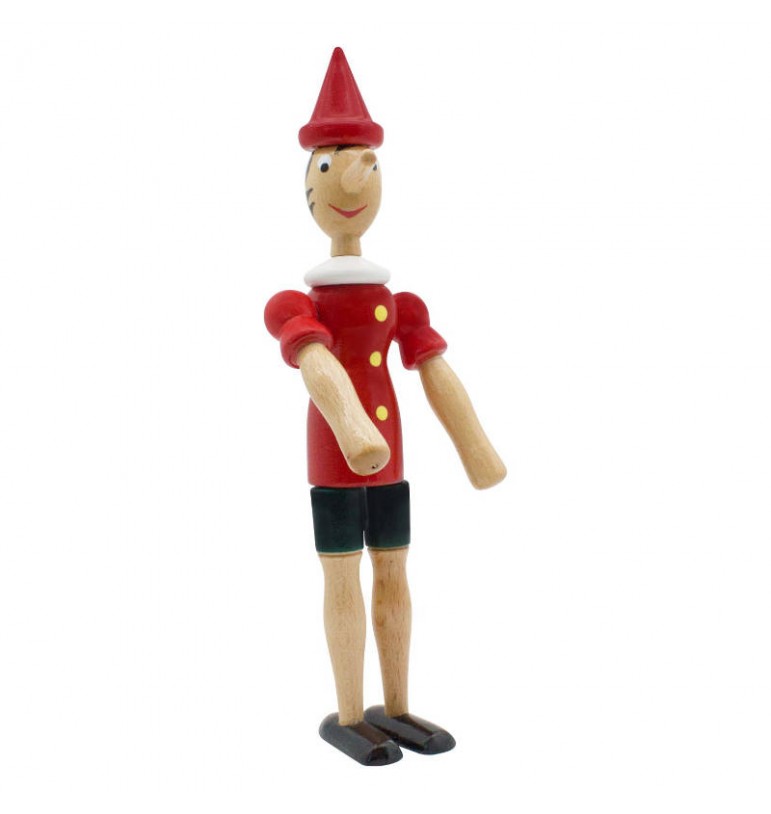 Pantin articulé Pinocchio 15cm en bois massif figurine geppetto long nez menteur marionnette