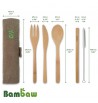 Bamboo picnic cutlery set with pouch BAMBAW