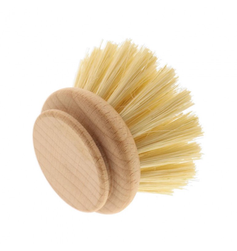Tête brosse vaisselle large en bois de hêtre SANS MANCHE fibres tampico agave