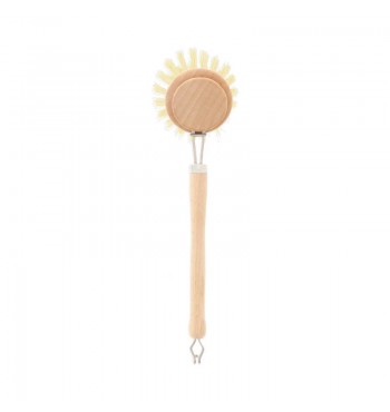 Brosse vaisselle grande tête en bois de hêtre large poils tampico agave