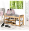 Shoe bench with bamboo storage