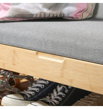 Shoe bench with bamboo storage