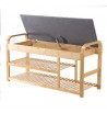 Shoe bench with bamboo storage