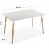 dimensions Table de salle à manger blanche 120x80 pied bois hêtre mdf cuisine patin