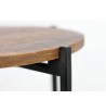 ensemble de tables basses rondes en bois manguier massif & métal noir