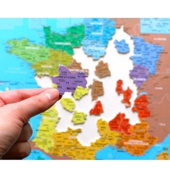 Jeu Puzzle CARTE Régions & Départements de France bois WILSON