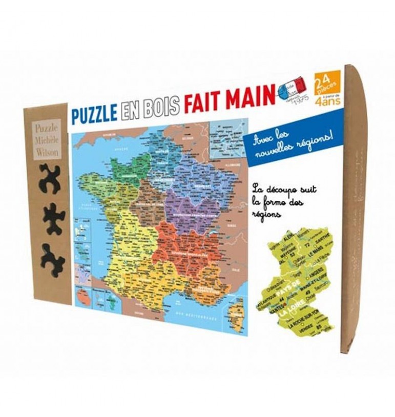 Puzzle Régions & Départements de France 24pcs en bois