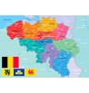 Puzzle carte des régions de Belgique 24pcs en bois communes Wilson