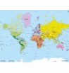 Puzzle Carte du Monde 50pcs en bois PAYS continents Wilson
