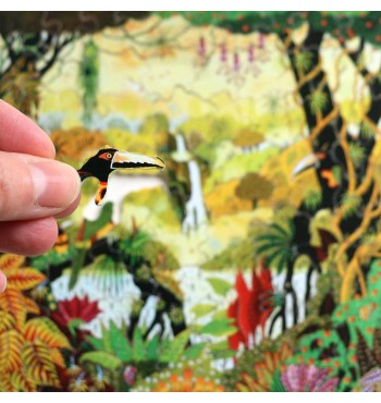 Puzzle peinture Toucan à la Cascade pièces en bois Alain Thomas Wilson