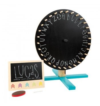 Roue De La Fortune En Bois 30 Cm - Avec Support, Marqueurs Effaçables - Personnalisable Pour Fêtes, Mariages, Écoles