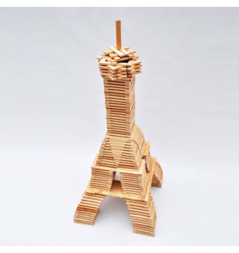 Tour Eiffel Tuiles de construction en  bois pin planchettes blocs jouécabois