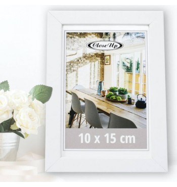 Cadre-photo blanc 10X15 en bois MDF close-up A6 Plexiglas fleur