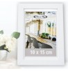 Cadre-photo blanc 10X15 en bois MDF close-up A6 Plexiglas fleur