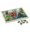 Puzzle Animaux Sauvages cadre en bois éléphant gorille perroquet toucan