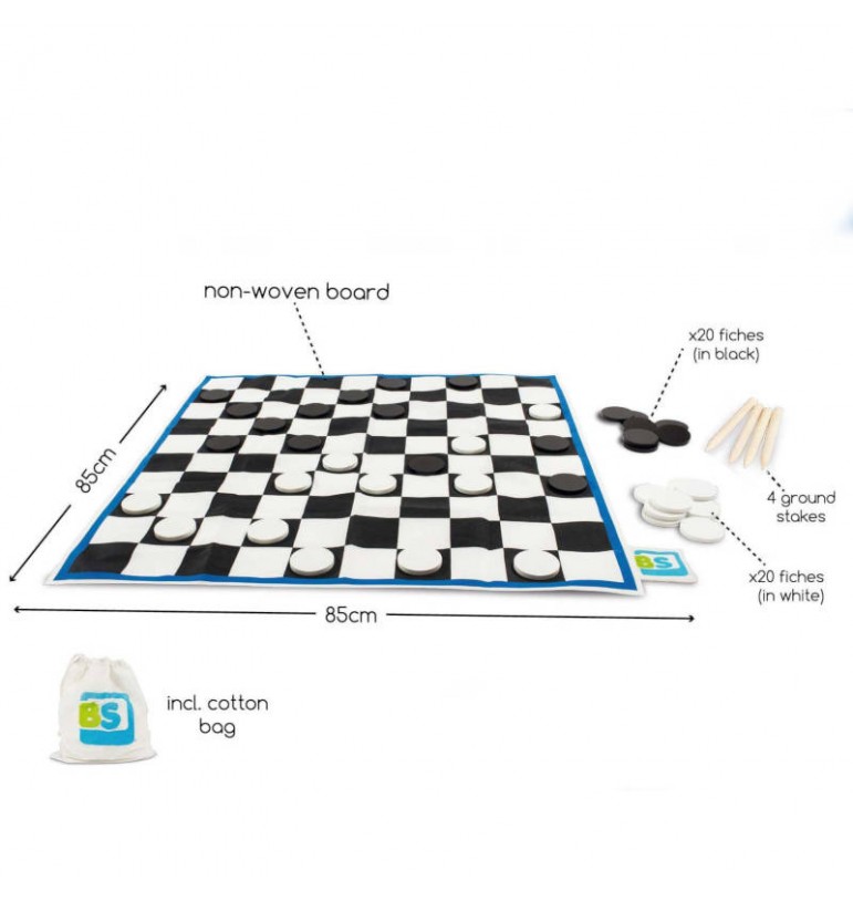 Indoor or outdoor giant a checkers game with carpet