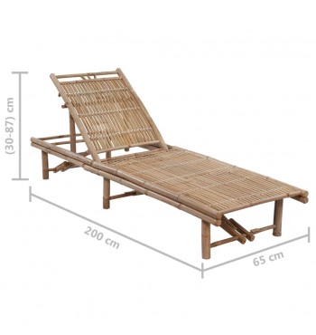 Chaise longue de jardin Bambou dimensions