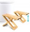 Tabouret physiologique WC toilettes bois pliable 3 hauteurs bambou
