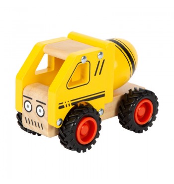 jouet camion Bétonnière avec toupie jaune en bois FSC small foot