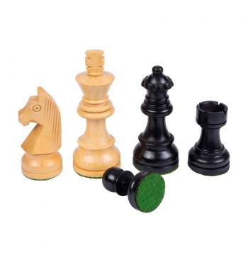 Pièces de jeu d'échecs en buis roi 76mm boite verni bois