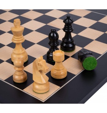 Pièces de jeu d'échecs en buis 76mm boite verni bois