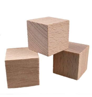 Cubes vierges 20pcs 5x5x5cm en bois hêtre massif