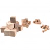 différentes tailles de cubes en bois de hêtre brut