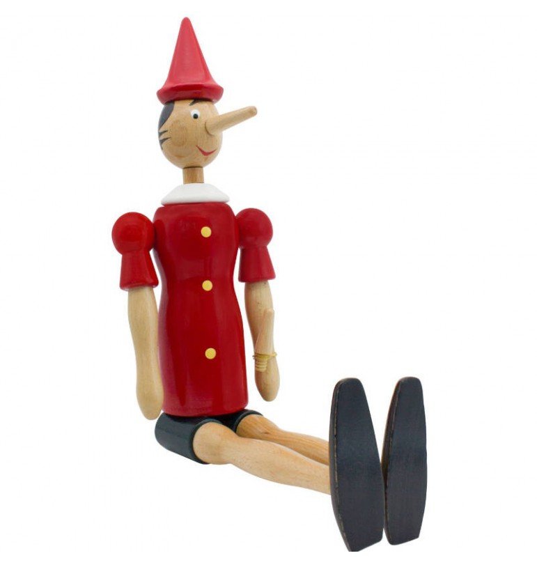 Joli Pinocchio vintage en bois artisanal Joli Pinocchio vintage en bois artisanal