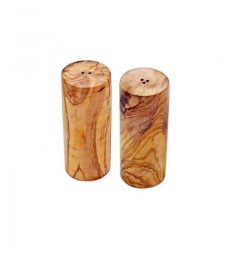 Duo Salière & Poivrière en bois d'olivier massif RECHARGE bouchon artisanat