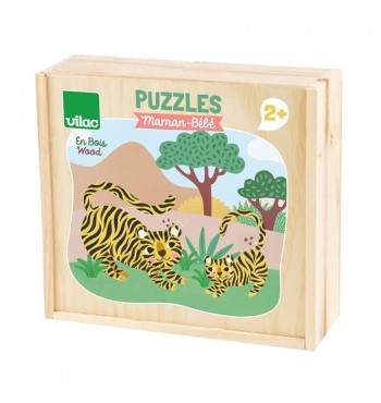 Collection 12 Puzzles Maman-Bébé de Michelle Carlslund vilac bois