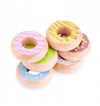 Jeu de rôle Donuts gourmands bois BEIGNETS Couleurs new Classic toys