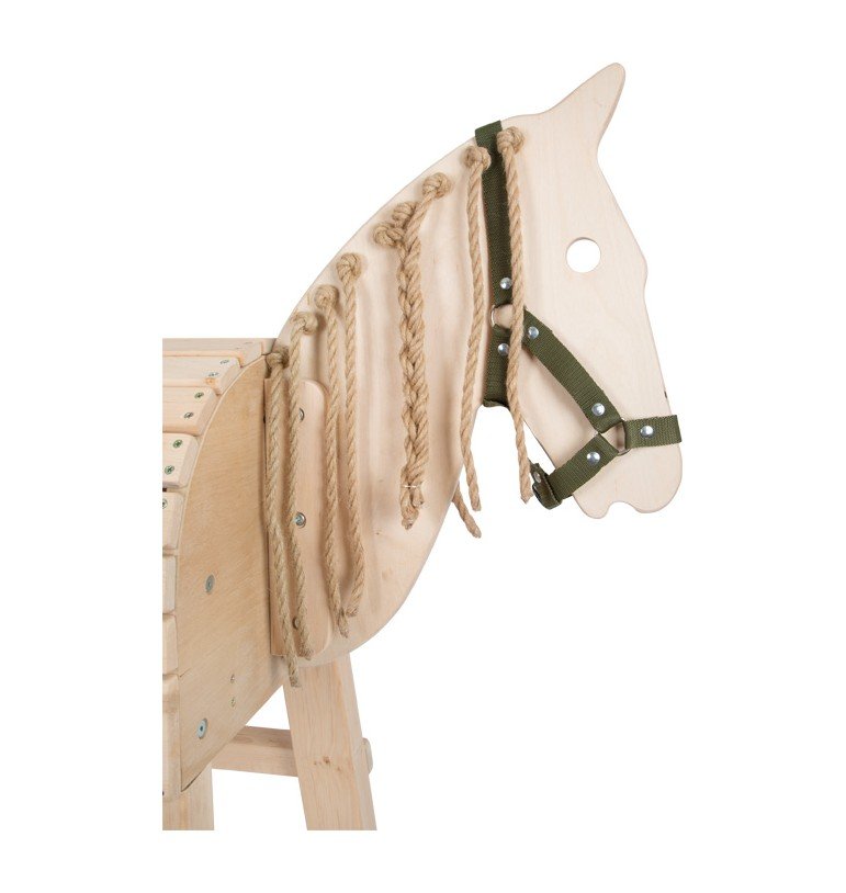 Cheval en bois, jouet à tirer ancien