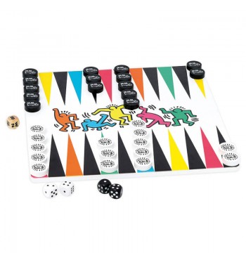 Jeux Keith Haring Dames & Backgammon VILAC PLATEAU COULEURS
