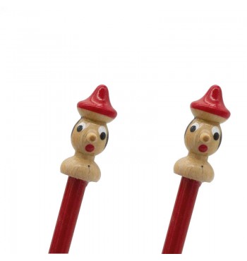 Crayon HB Pinocchio en bois rouge nez gico