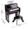 dimensions Piano électronique noir apprentissage tabouret bois Hape