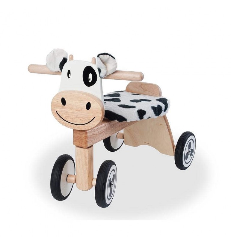 Vélo porteur d'équilibre Vache en bois I'm Toy