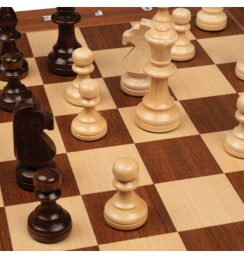 jeu d'échecs de tournoi case 50mm bois peuplier érable boite philos PIECES